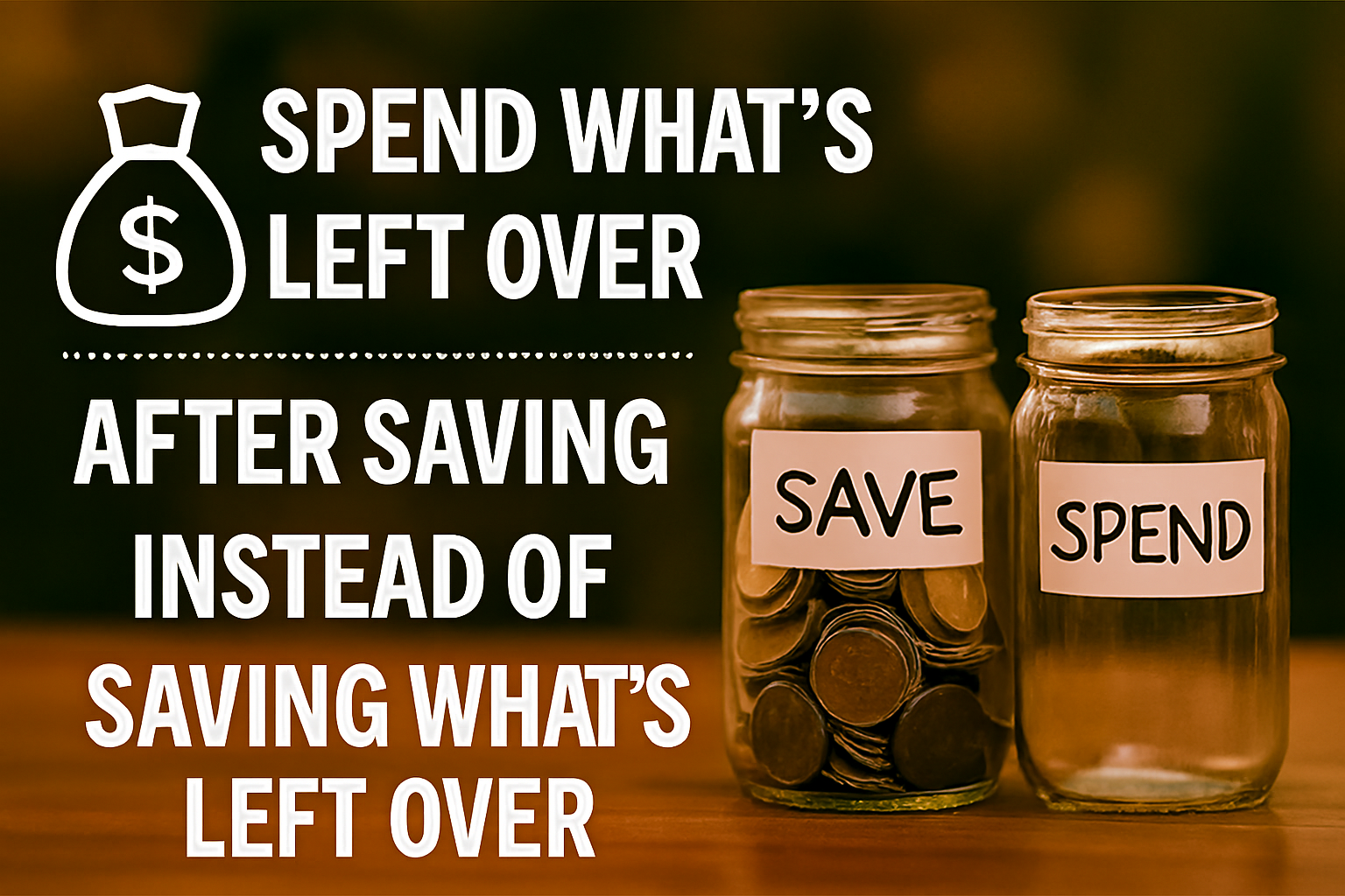 Spend what's left over after saving instead of saving what's left over.